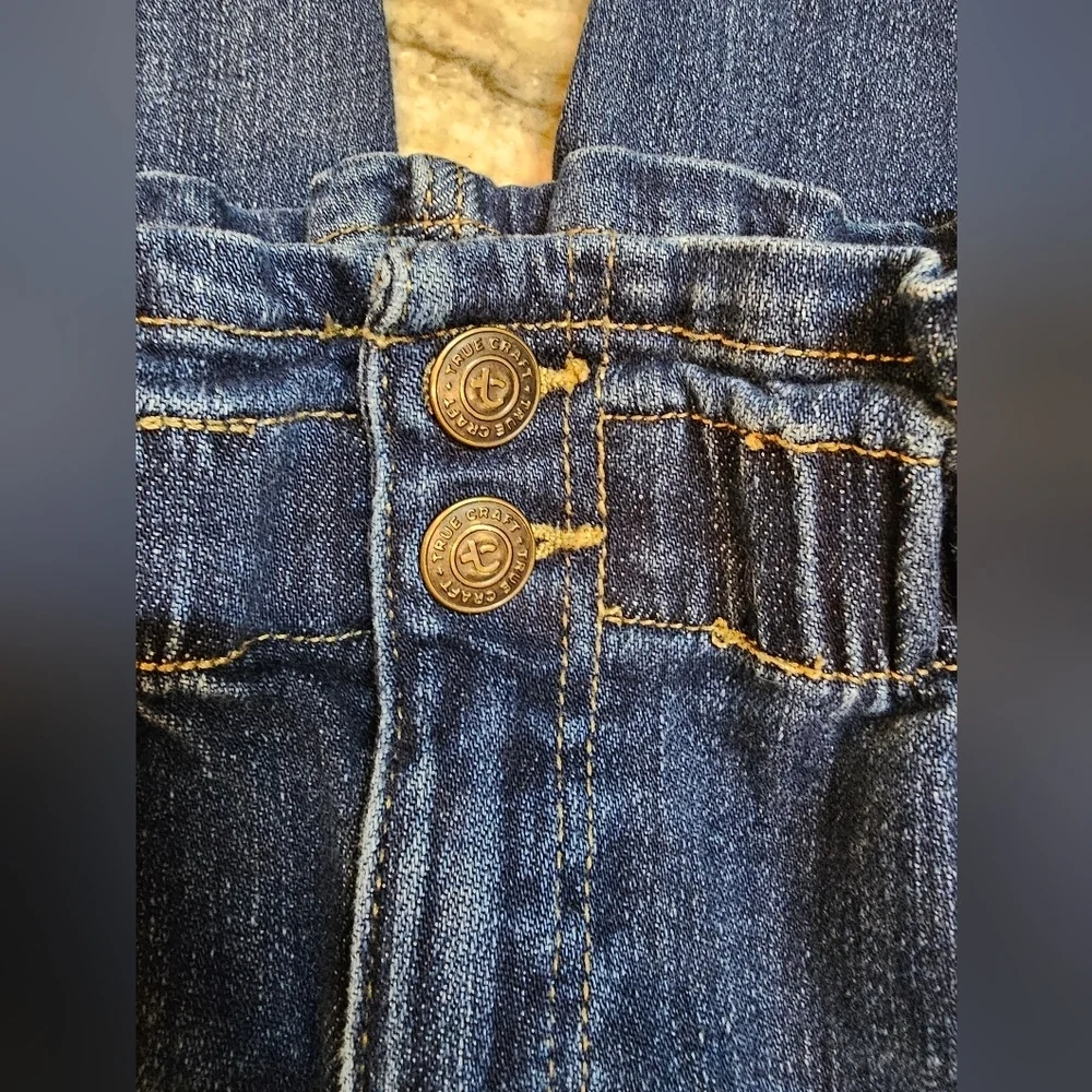 True Craft Kids High Rise Skinny Jeans Distressed Blue Denim Size 12